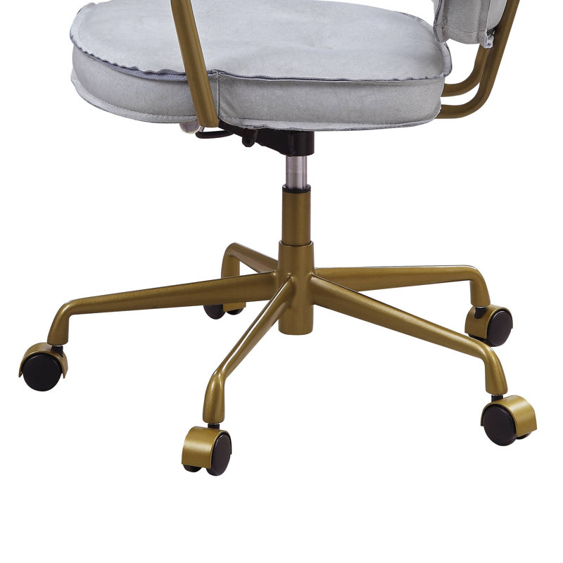 Top Grain Genuine Leather Task Chair, Pink
