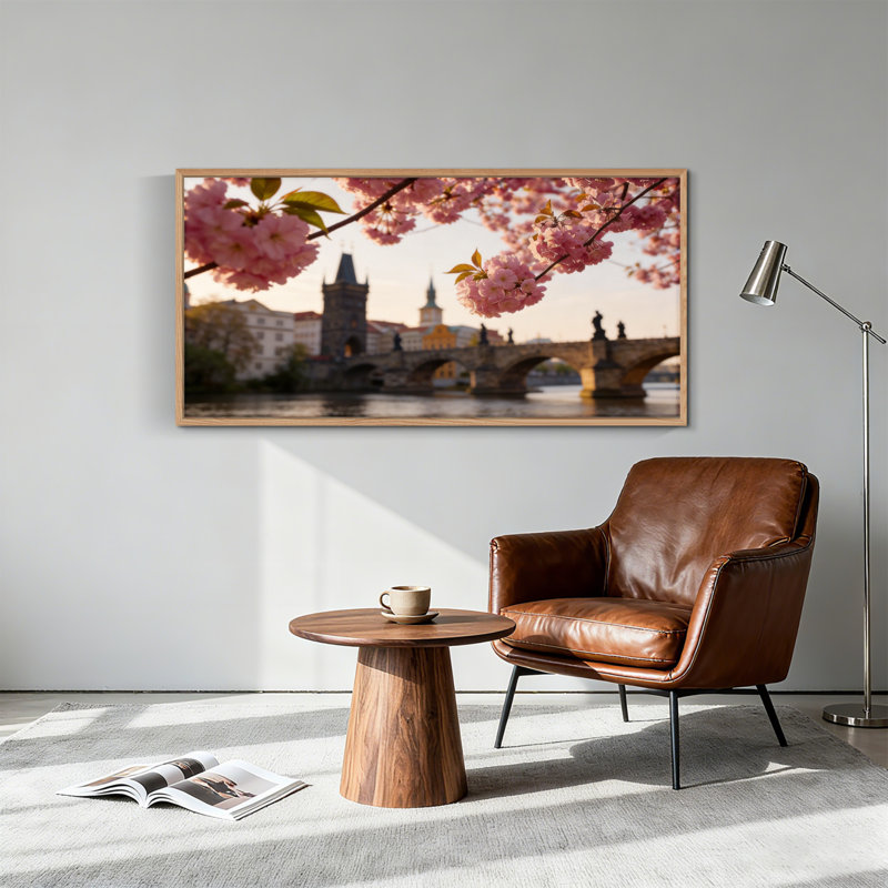 Tableau encadré sur toile « Cherry Bridge » (1 pièce), 147 x 71 cm, 58 po x 28 po