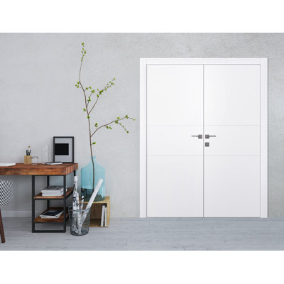 Optima 2H Manufactured Wood Paneled Standart Double Door
