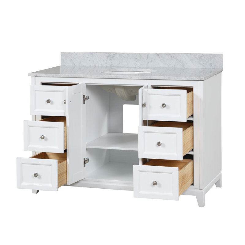 Atwell 47.25'' Single Bathroom Vanity with Top, White