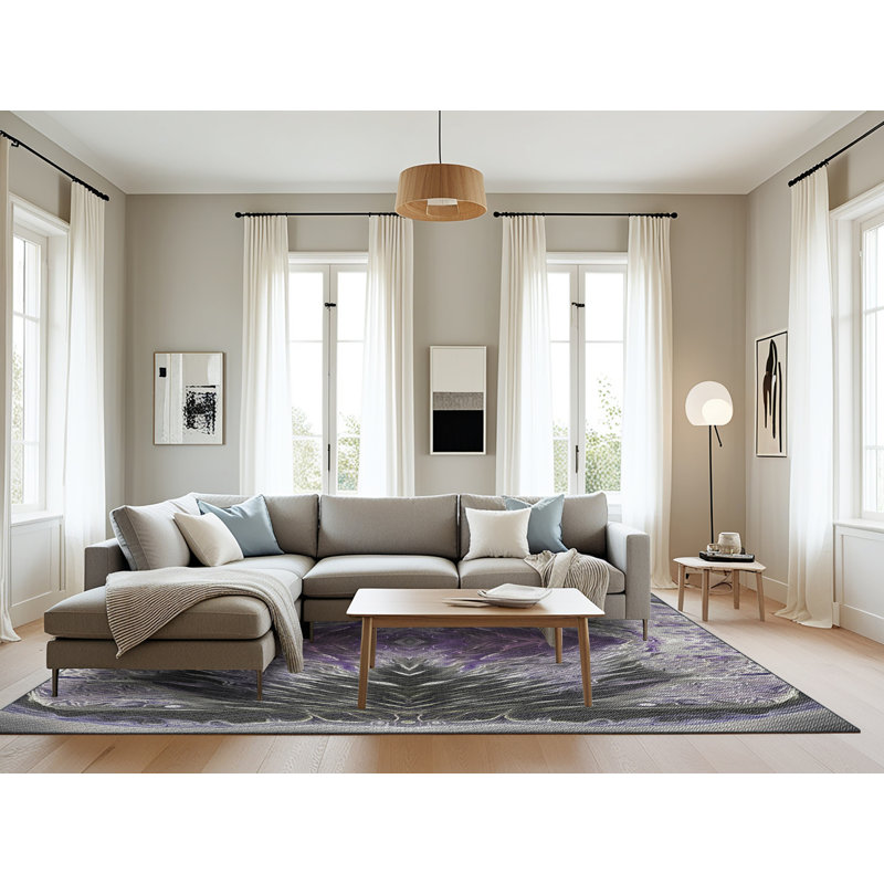 Wool Abstract Indoor Rug, Rectangle 8' x 12'