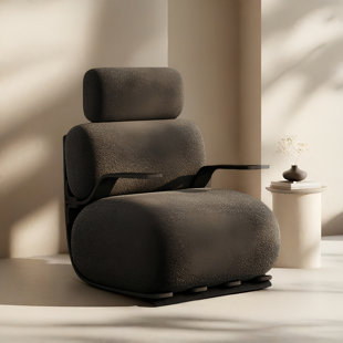 Chaise berçante moderne en bois massif rembourré
