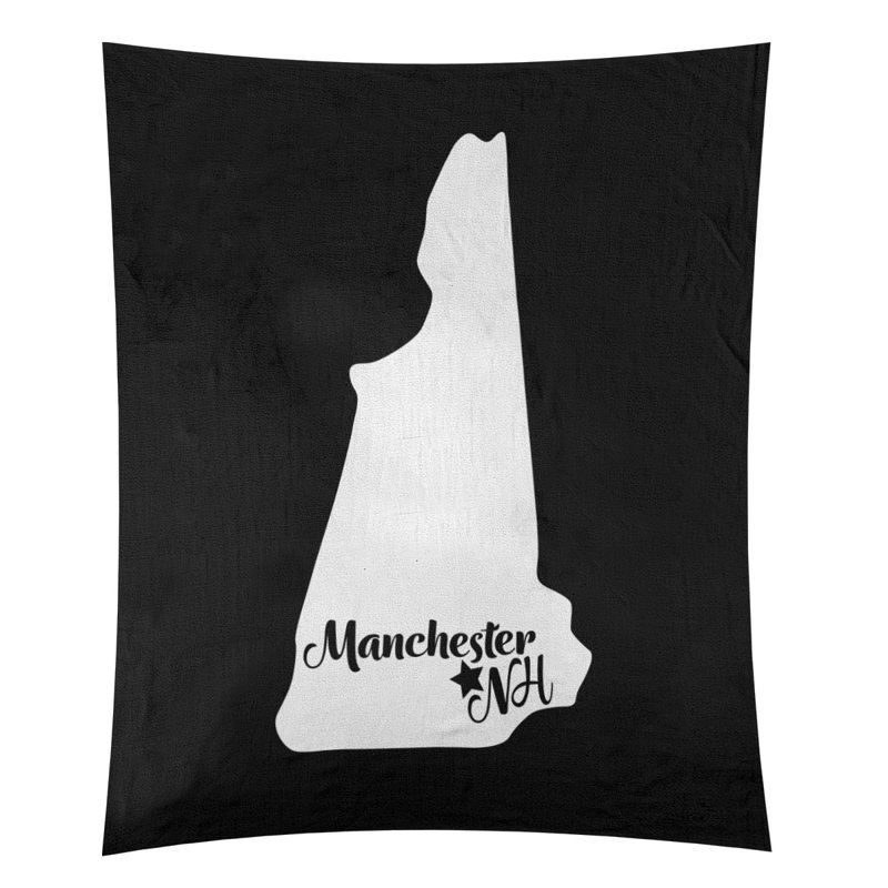 Tapisserie murale Manchester, New Hampshire, H 27,5 po x l 37,5 po, Noir