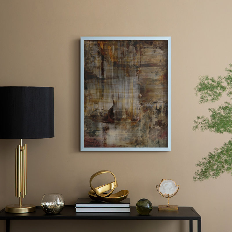 «Molten Patina I», reproduction encadrée - bois massif, H 30 po x l 24 po, Bleu