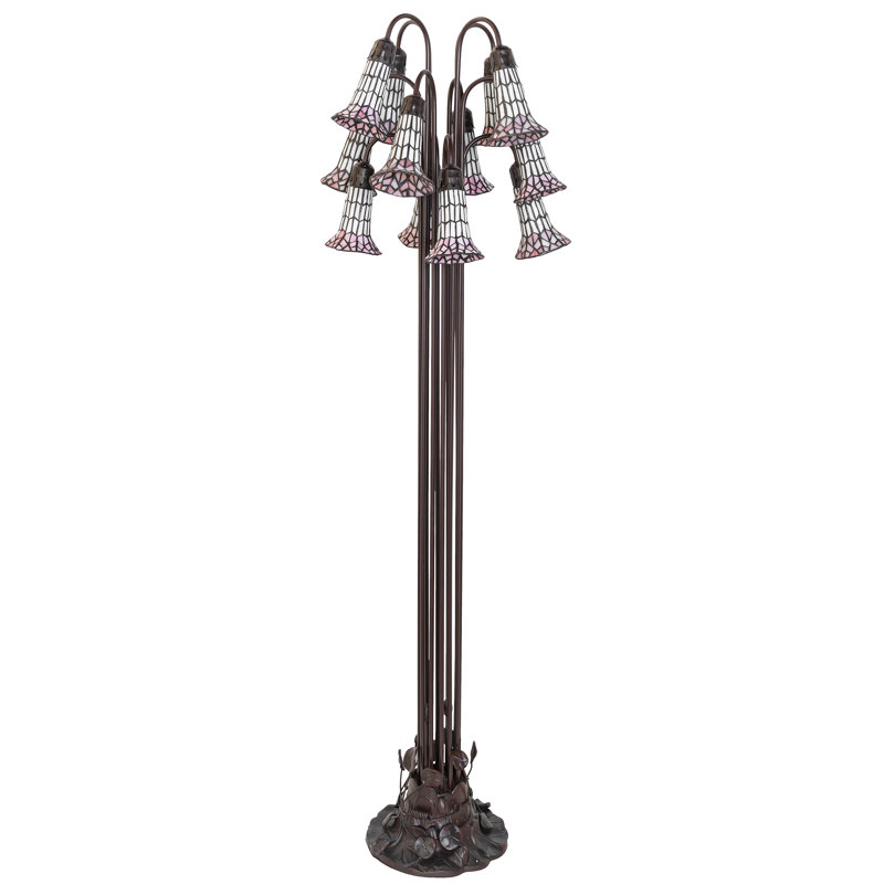 Bueche Floor Lamp, White/Pink