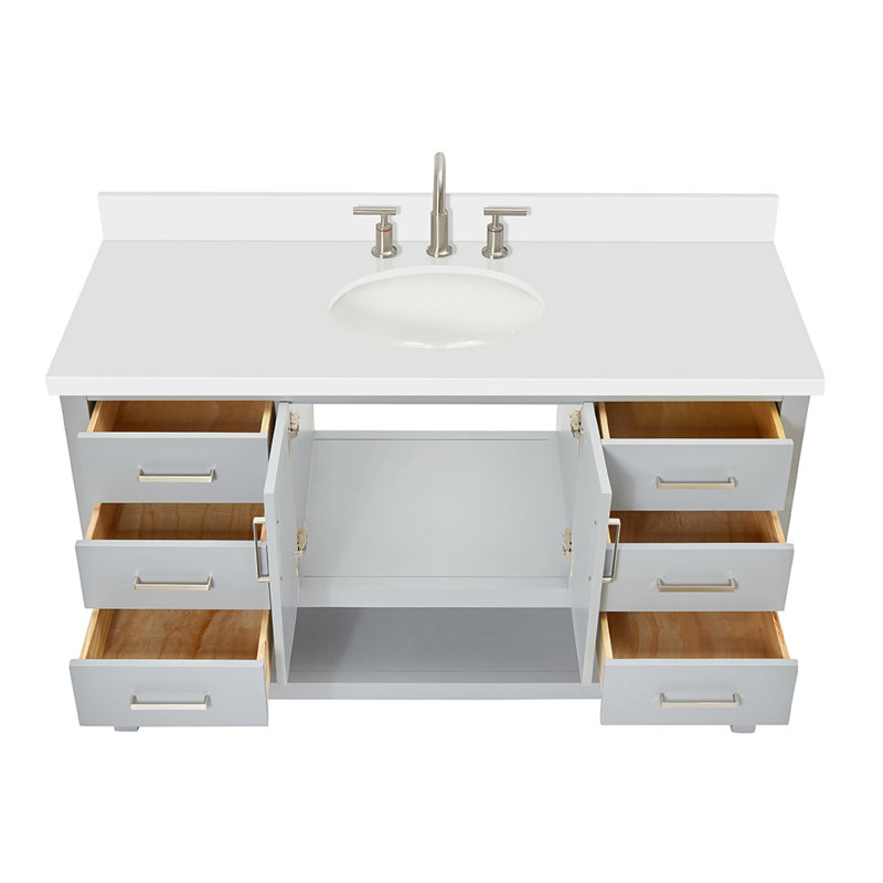 Ensemble de meuble-lavabo simple Magnolia Korede, Gris