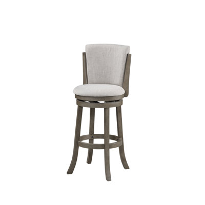 Upholstered Counter Stool with Solid Wood Frame