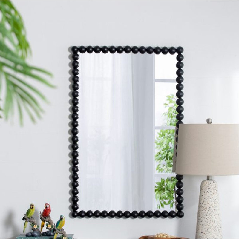 Miroir de salle de bain Sanne, Noir satiné, H 36 po x l 24 po