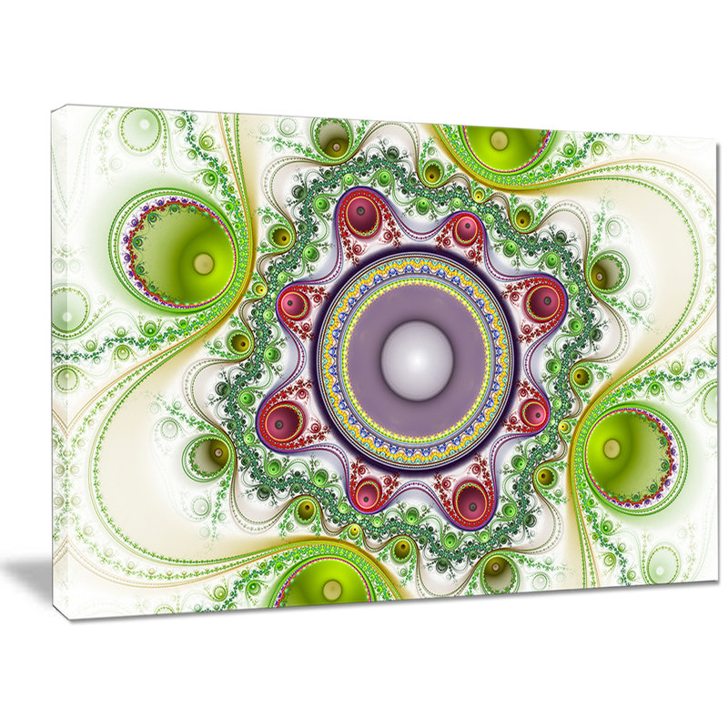 " Light Green Pattern With Circles ", 30" H x 40" W x 1" D