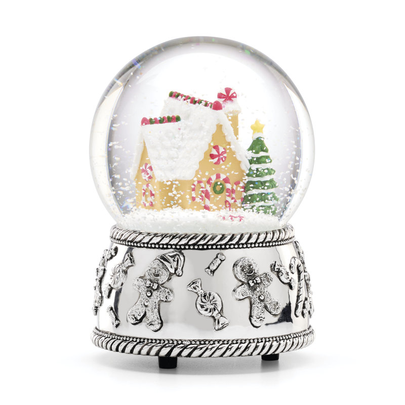 Boule à neige musicale Maison en pain d'épices Reed & Barton Winter Traditions