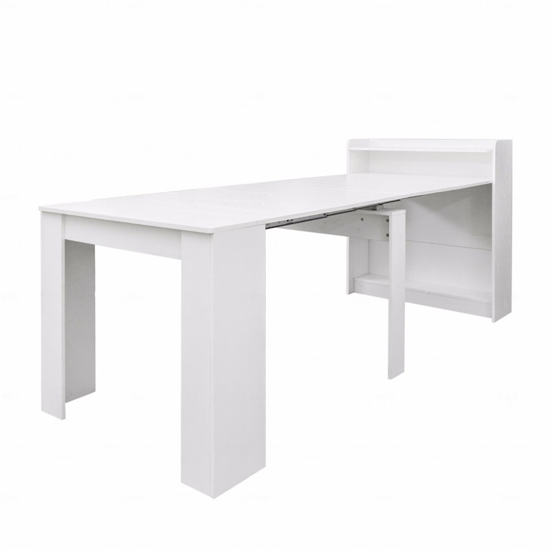 Modern Extendable Dining Table With Storage, White