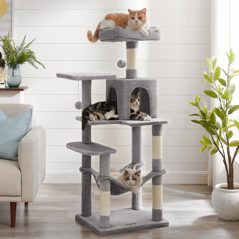 Maison pour chat 56 "à plusieurs niveaux, Gris