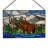 12"H Moose in Mountainscape Stained Glass Window Panel