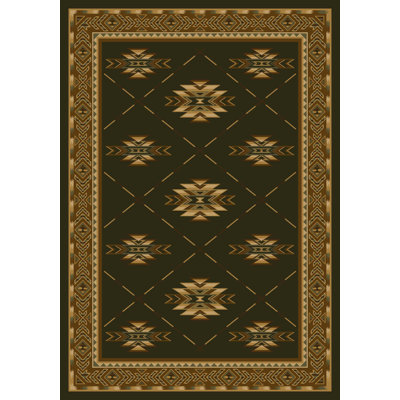 Alminas Shiba Olive Southestern Area Rug