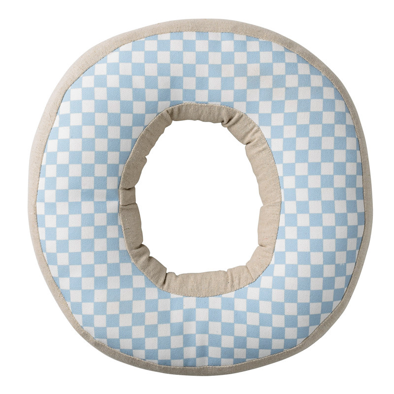 Sky Blue Patterned Cotton O pillow, O