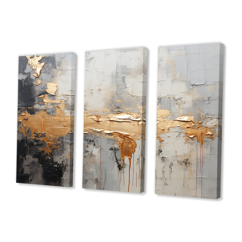 Wentworth - Ensemble d'art mural abstrait, H 28 po x l 36 po x P 1 po, Toile tendue