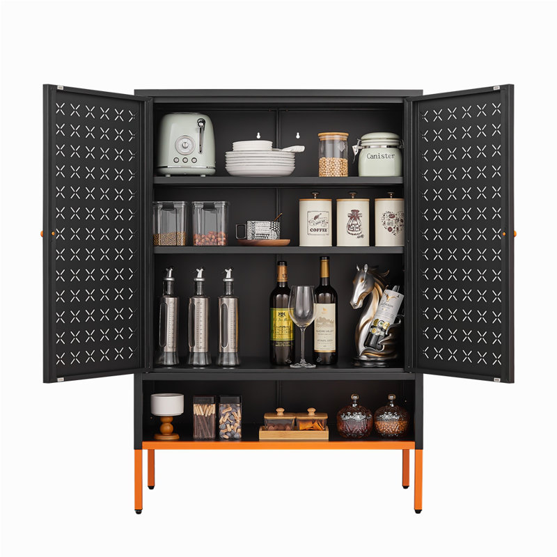 Double Door Shoe Cabinet, Black