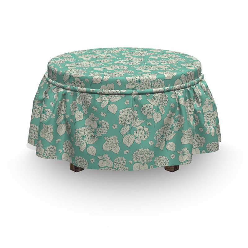 Housse pour repose-pieds hortensias romantique