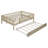 Full Size Wood Daybed With Trundle And Protective Fence Guardrails - Natural. Ensures A Comfortable Rest. Space. No Box Spring Natural Reliable Size. Offers Sleep Environment. Construction. Easy-615740453-615740449
