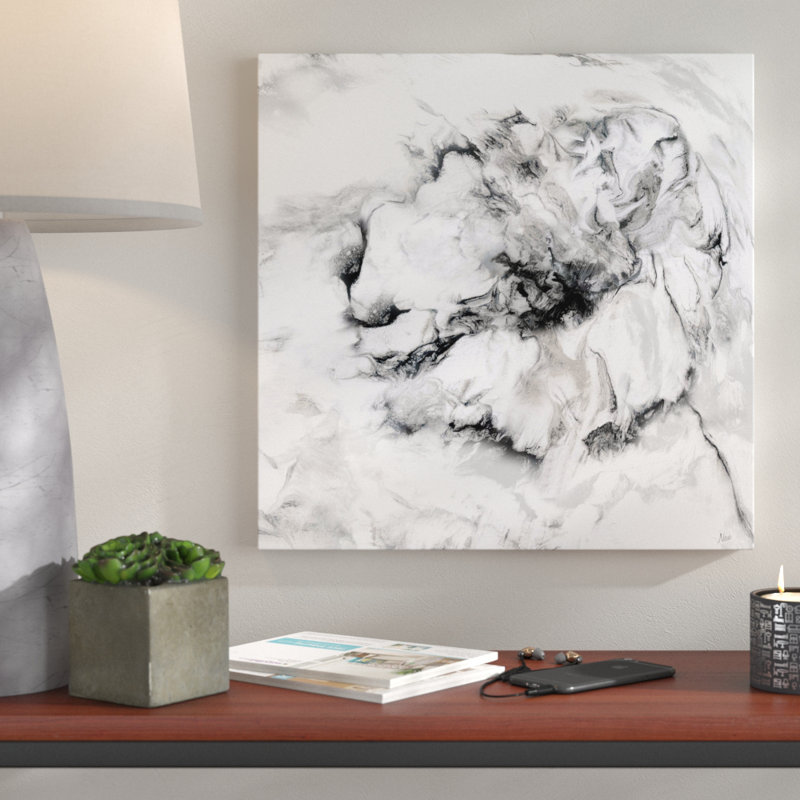 «Marble Flower II», reproduction de peinture acrylique, H 18 po x l 18 po x P 1 po, Toile tendue