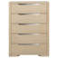 Commode pour chambre en orme à 5 tiroirs Mirador avec rangement spacieux et design élégant, parfaite pour les chambres à coucher modernes.