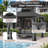 Outdoor Aluminum Hardtop Gazebo with Double Metal Roof and Curtains for Backyard, Garden, Patio-111536492