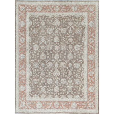 Hand-Knotted High-Quality Gray/Ivory/Brown Area Rug