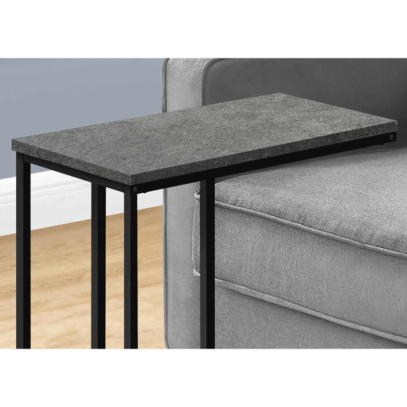 Table d'appoint décorative en forme de C, côté collation, salon, chambre à coucher, métal, contemporain, moderne, Gris