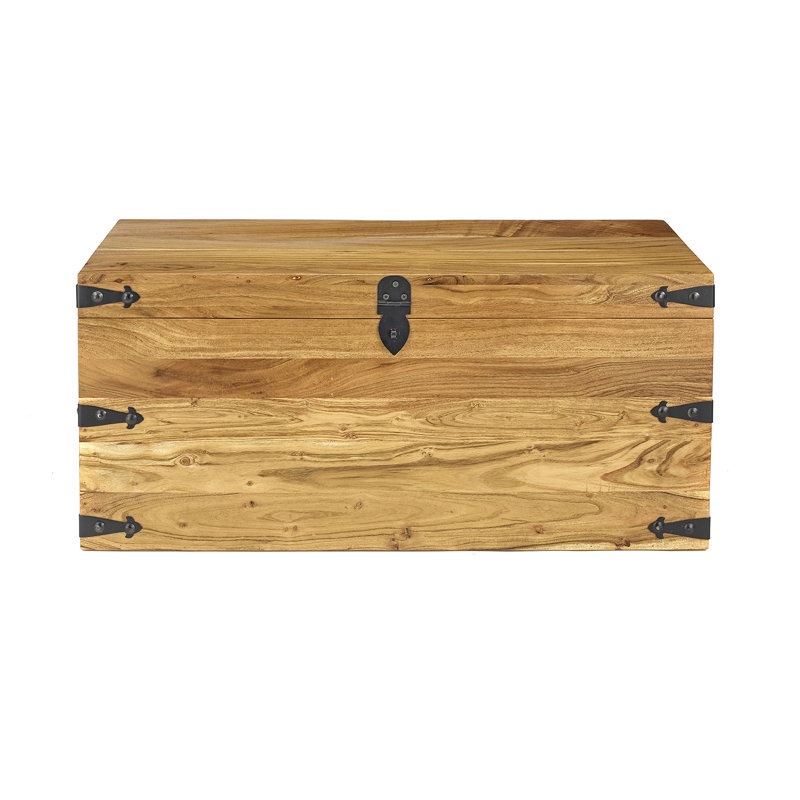 Drumraw Solid Wood Lift Top Coffee Table with Storage, Light Oak