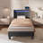Dimtry Upholstered Bed with Headboard, LED Lights and USB Power Strips-94489134