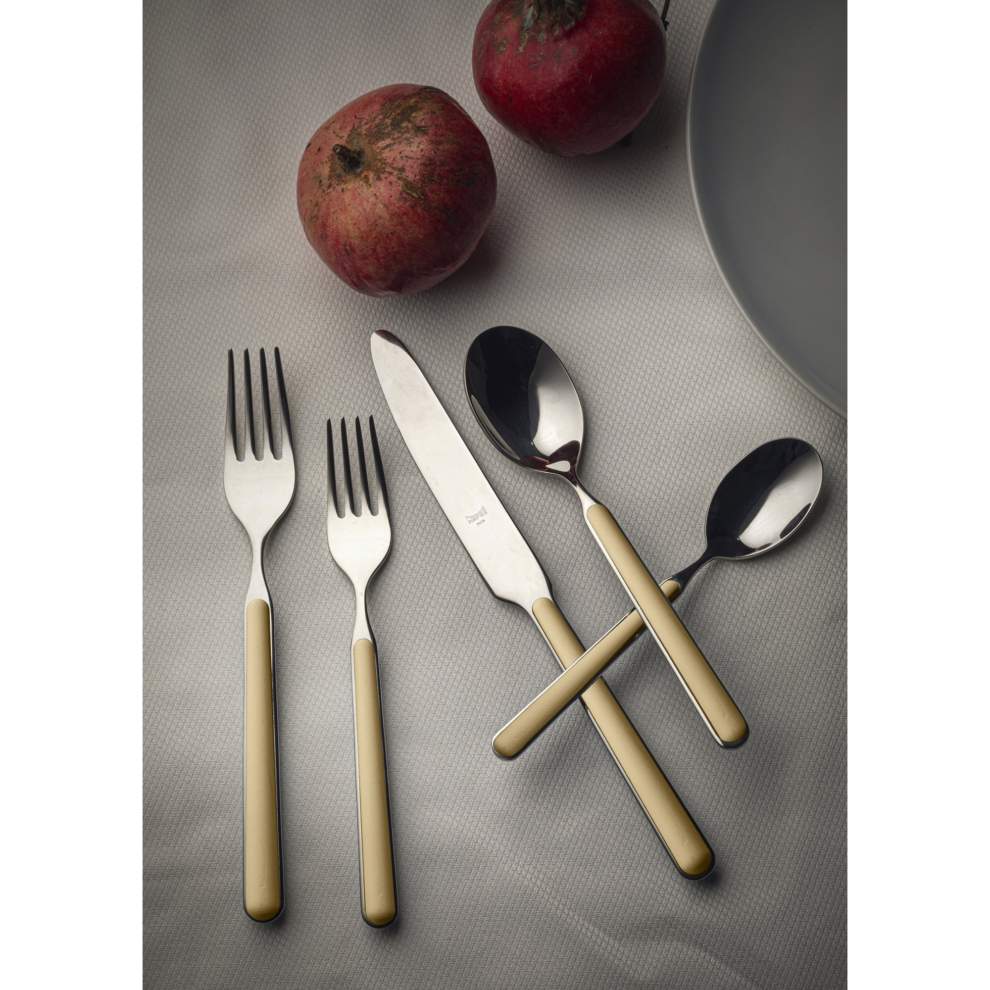 Fantasia Stainless Steel Flatware Set of 20 - Service for 4, Vanilla