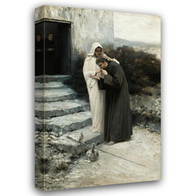 «Our Lady Says Farewell to Christ» par Piotr Stachiewicz, reproduction d'art sur toile tendue avec châssis