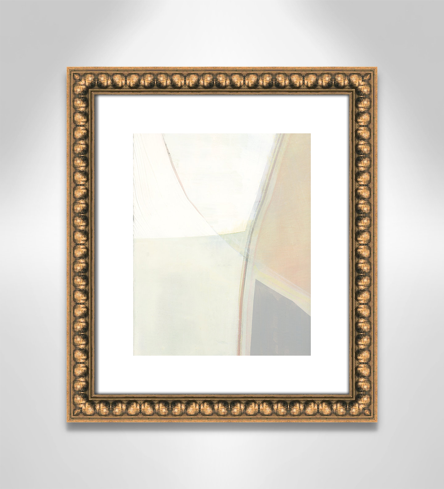 In Neutral II - Painting Print, Gold Bead Framed Paper, 15" H x 13" W x 1.13" D