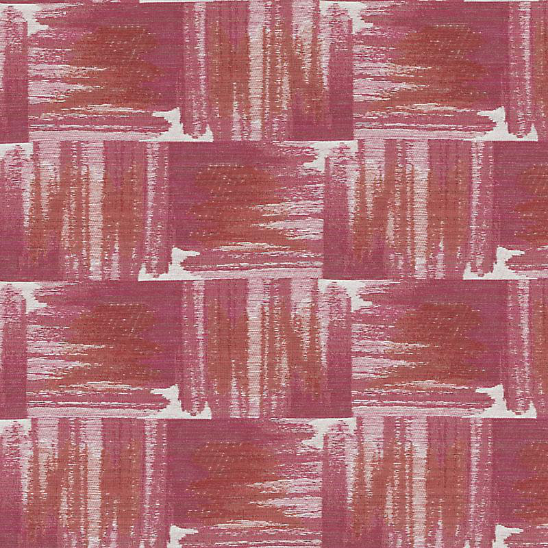 Laura Kirar II Ikat Geometric Fabric, Watermelon