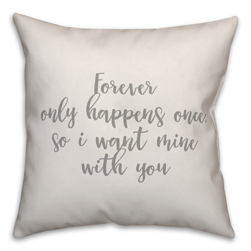  Oreiller Forever Only Happens Once, Blanc, Housse de coussin