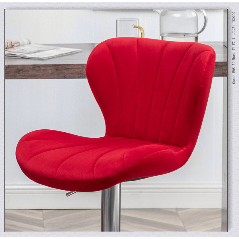 Ensemble de 2 tabourets pivotants réglables Ellston, Rouge