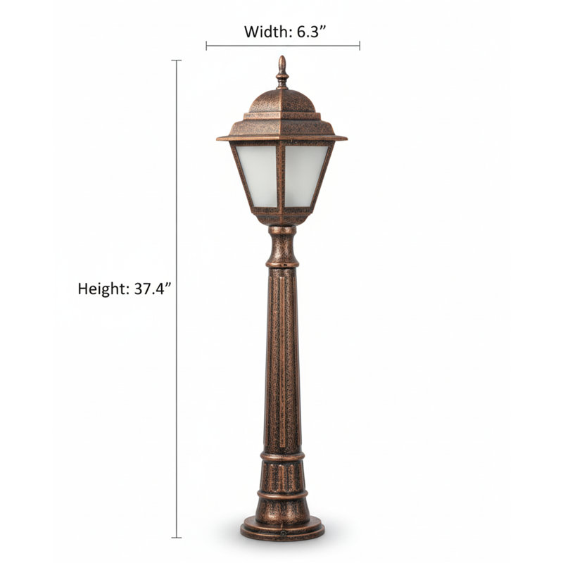 Lampadaire d'extérieur bronze antique