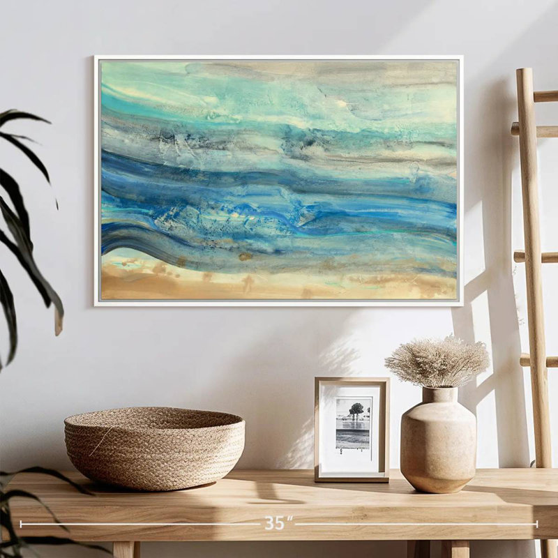 Vagues de l'océan, Cadre flottant blanc, 25 po x 17 po