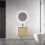 Meuble-lavabo mural de 24 po avec lavabo en céramique, porte à fermeture en douceur et beaucoup de rangement pour les salles de bain modernes-423564943