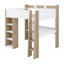 Lit mezzanine pleine grandeur avec tablettes de rangement, portemanteaux, bureau-731478280