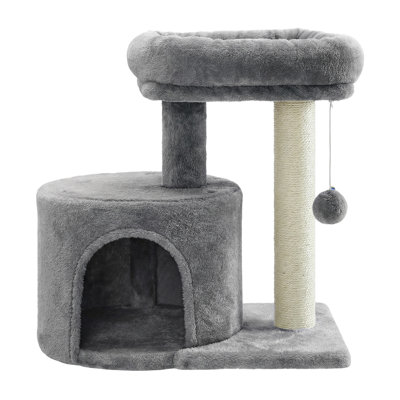 Cat Tree Tower with Condo and Scratching Post for Small Spaces
