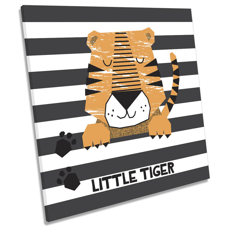Z6251 Little Tiger Kids Room Picture - Wrapped Canvas Print, 76.2cm H x 76.2cm W x 4cm D