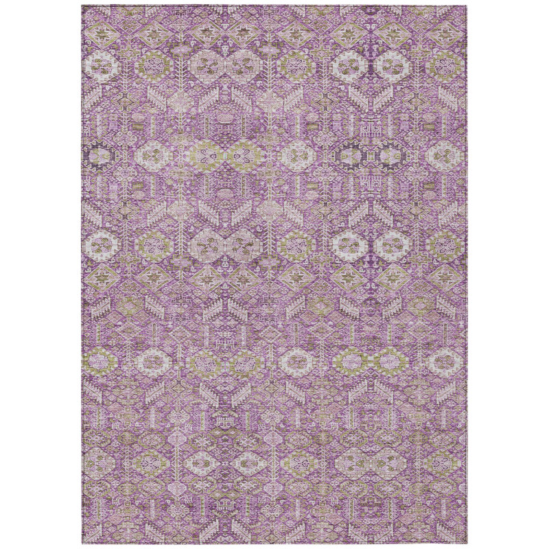 Coleharbor Washable Floral Indoor / Outdoor Rug, Rectangle 10' x 14'