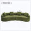 Canapé-lit modulaire incurvé à pleine compression vert forêt, canapé-lit en chenille haute densité 30D pour appartement, 800 lb 110 po-118043825