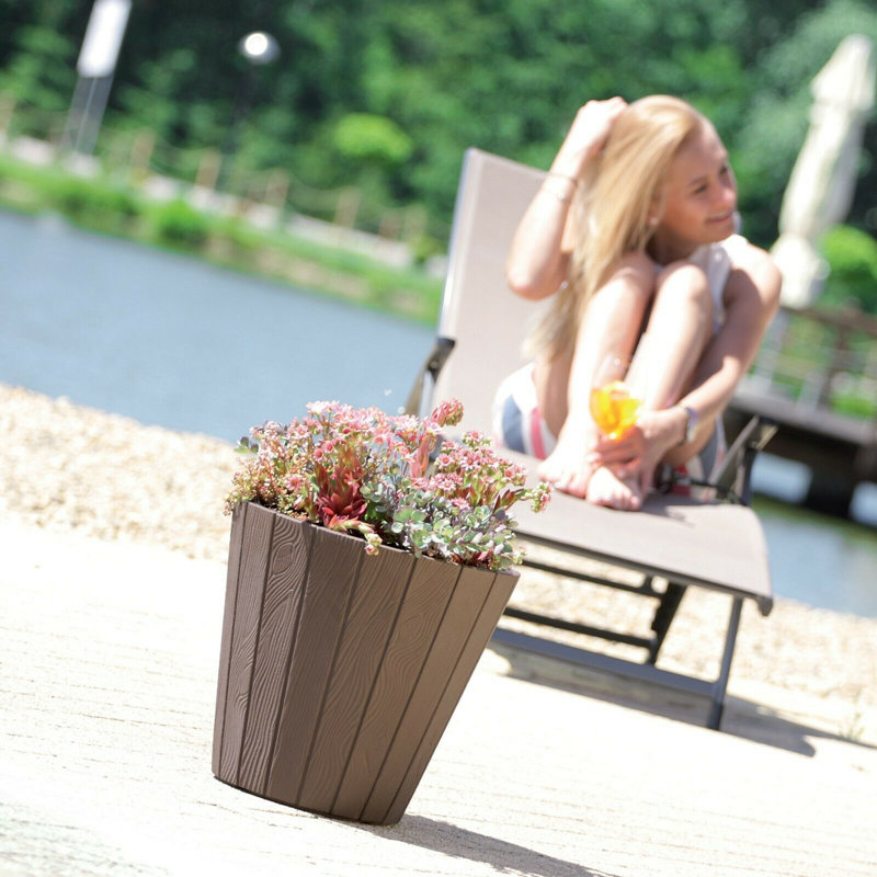 Ernice Pot Planter, Brown, 28cm H x 30cm W x 28cm D