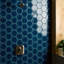 Breeze Ocean Blue 4.5" Hexagon Crackled Glossy Porcelain Tile