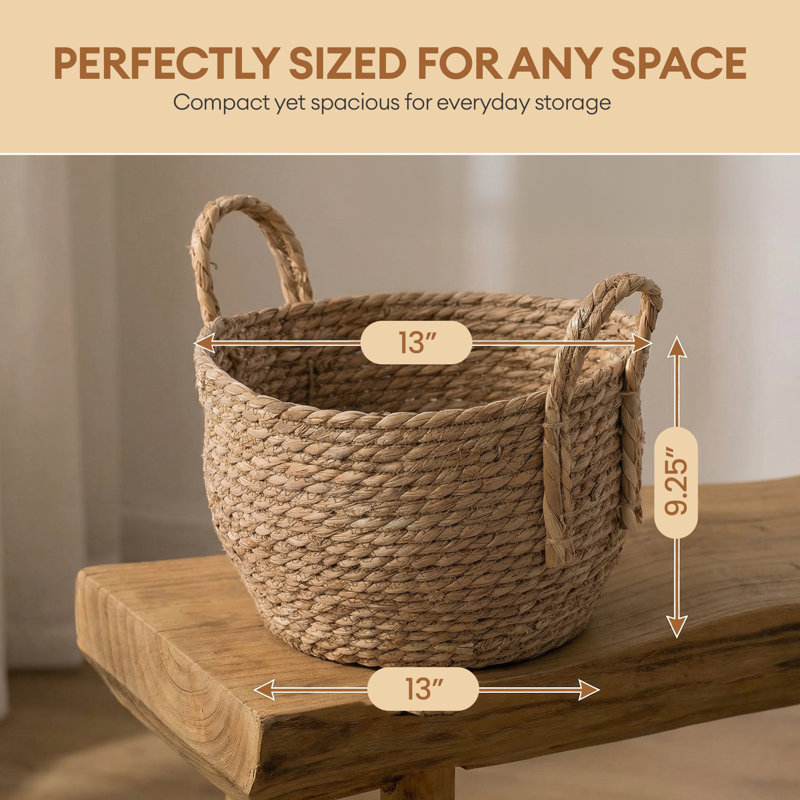 Dovecove Wicker Decorative Basket, 9.25" H x 13" W x 13" D