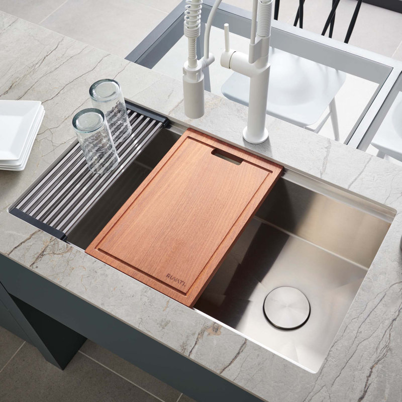 Ruvati 36-Inch Stainless Steel Workstation Kitchen Sink with Accessories