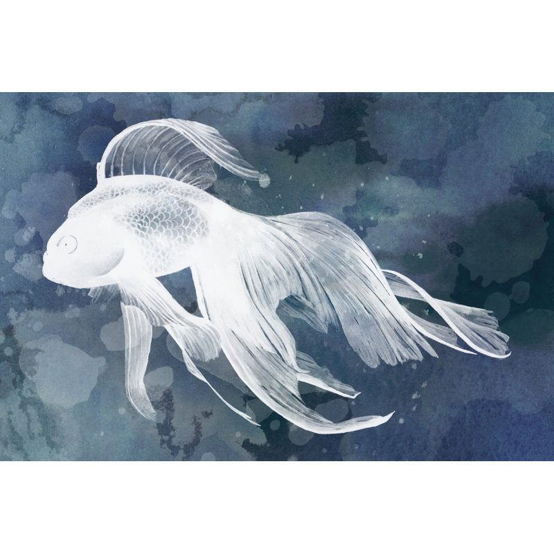 Indigo Fish I by Grace Popp - Wrapped Canvas Print, 30cm H x 46cm W x 3.8cm D