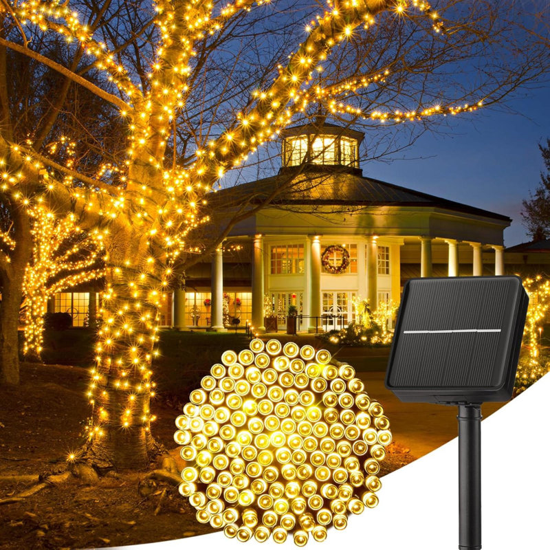 40 Ft 100 Led Christmas Solar String Lights With 8 Lighting Modes